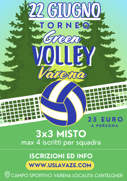 Green Volley 22 Giugno 2025 iscrizione 25euro